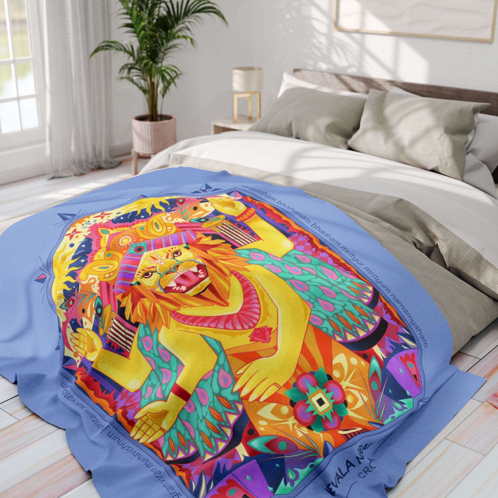 Divine Protection Blanket with Kevala Narasimha Design