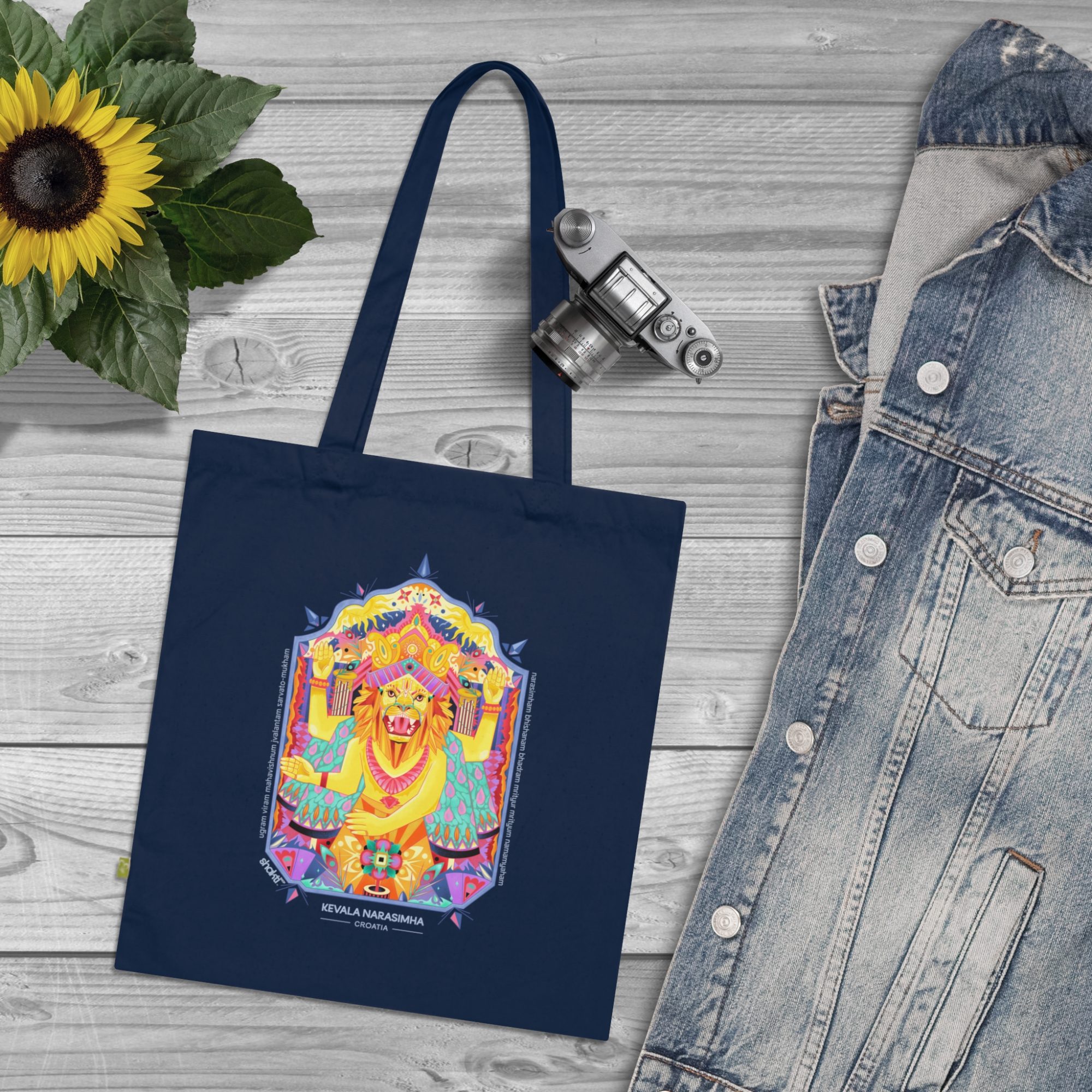 Kevala Narasimha Geometric Tote Bag, Eco-Friendly
