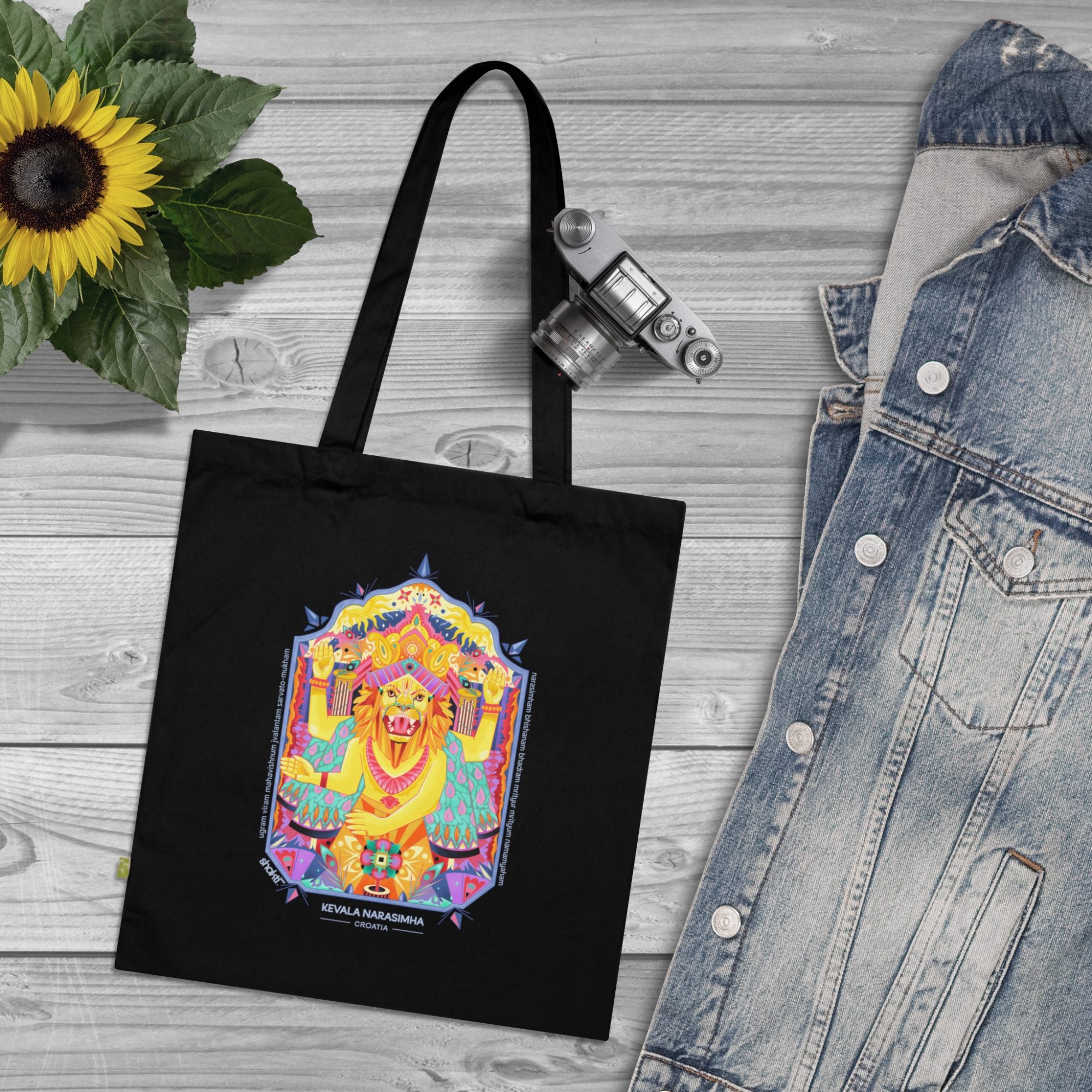 Kevala Narasimha Geometric Tote Bag, Eco-Friendly