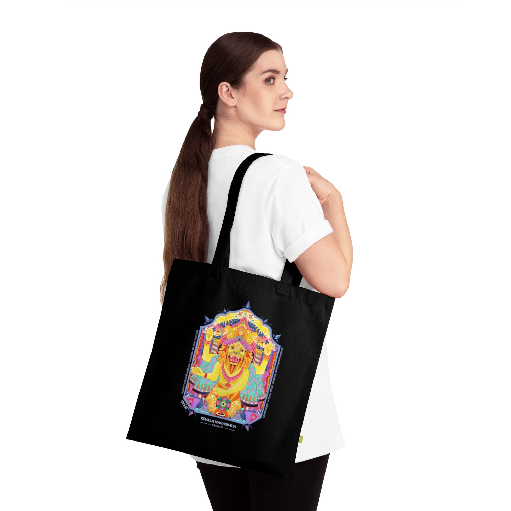 Kevala Narasimha Geometric Tote Bag, Eco-Friendly