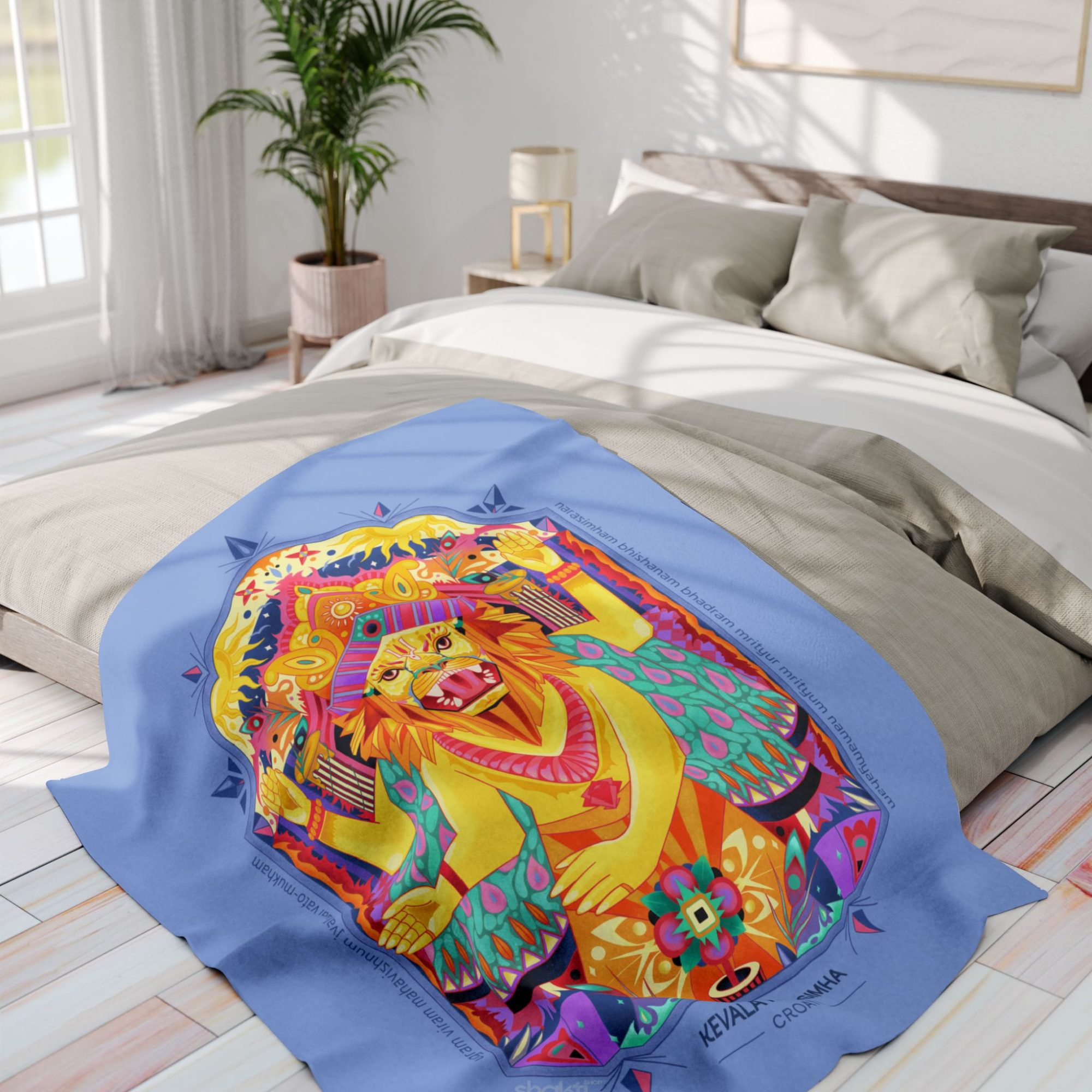 Divine Protection Blanket with Kevala Narasimha Design