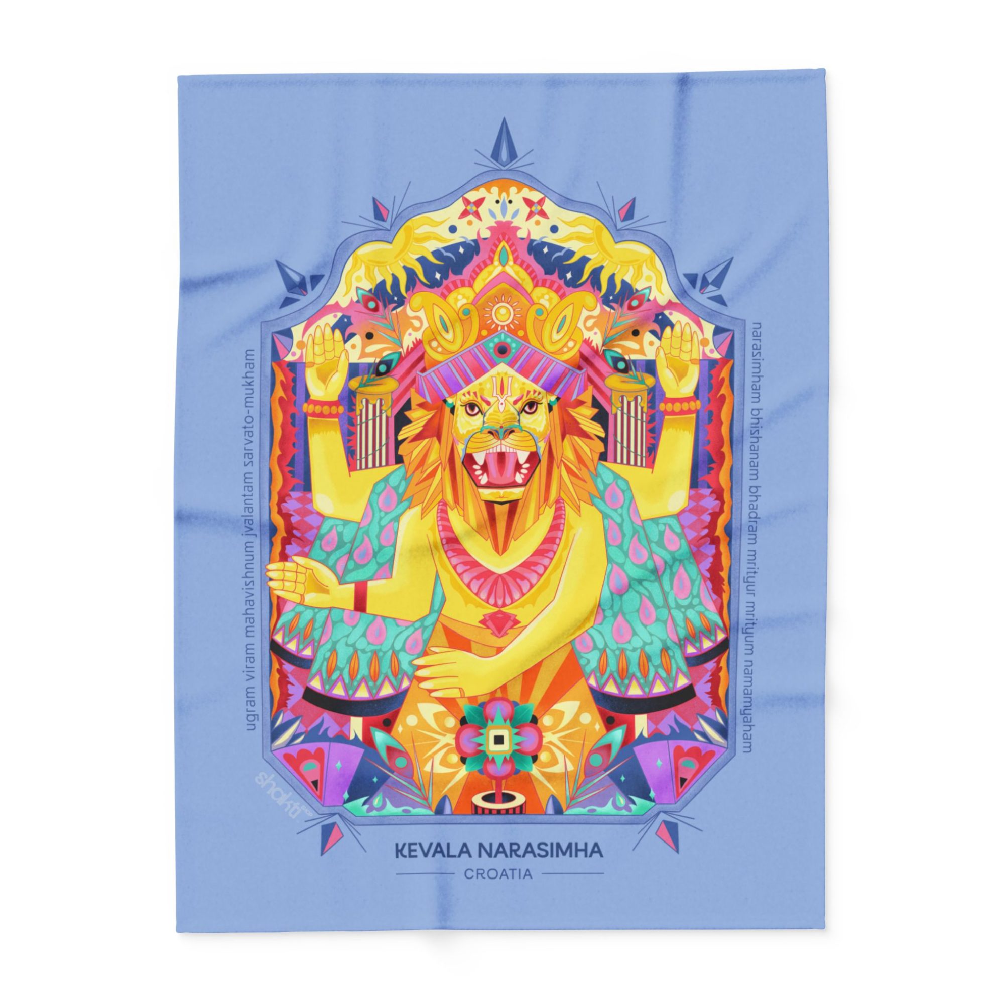 Divine Protection Blanket with Kevala Narasimha Design